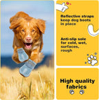 Hcpet Dog Boots, Dog Shoes for Large Dogs, Medium Dog Boots & Paw Protectors, Anti-Slip Dog Booties for Hot Pavement Winter Snow Hiking with Reflective Straps Blue Size 7