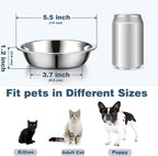 12 PCS Thickened Stainless Steel Cat Bowls, 5.5 Inch Shallow Wide Flat Metal Kitten Food Bowls, Whisker Friendly Fatigue Relief Replacement Basic Pet Dishes for Indoor Cats