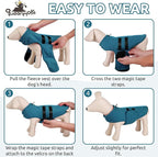 Queenmore XXS Dog Sweaters, Soft Fleece Vest Pullover Dog Jacket with Leash Hole, Warm Winter Dog Clothes Cold Weather Doggy Dachshund Sweater for Small Dogs Cats Boy or Girl (Peacock-Blue, XXS)