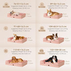 EHEYCIGA Orthopedic Dog Beds Large Sized Dog, Waterproof Washable Pet Bed | Non-Slip Bottom and Egg-Crate Memory Foam XL Dog Couch Bed with Washable Removable Cover, Dusty Pink