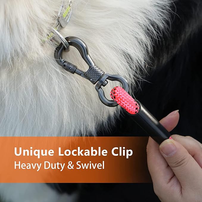 NTR Dog Long Leash, 100FT Recall Training Rope Lead, with 2 Swivel Hooks, Reflective Threads and Soft Rubber Handle, Puppy Leash for Walking, Hunting, Camping for Small Medium Large Dogs-Pink