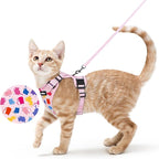 rabbitgoo Cat Harness and Leash Set, Escape Proof Vest, Purrty Pink | Soft Breathable Mesh, Easy Adjustable Fit, Snap Buckles, Sturdy Clip, Reflective Strips, for Average Cats Walks, S