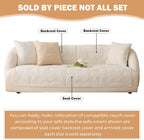 Soft Plush Geometric Quilted Couch Sofa Cover Boho Non Slip Fuzzy Sectional Couch Cover Solid Color Washable Sofa Slipcover Furniture Protector for Kids Dogs Cats (Ivory,43"x63")