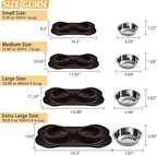Hubulk Pet Dog Bowls 2 Stainless Steel Dog Bowl with No Spill Non-Skid Silicone Mat + Pet Food Scoop Water and Food Feeder Bowls for Feeding Small Medium Large Dogs Cats Puppies (X- Large, Chocolate)