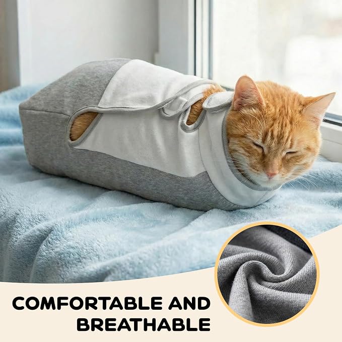 Cat Grooming Wrap, Self Adhesive Cats Anti-Escape Wrap, (6-10lbs) | Anti-Scratch Burrito Restraint Blanket, for Cutting Nails, Calming Cat Swaddle Wrap for Medicine Ear Cleaning, Dental Care