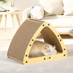 TIMIEEYA Cardboard Cat House - Triangle Cardboard Cat Scratcher Cozy Cats Lounger as Tunnel and Sofa, Cat Scratcher for Indoor Cats, Safe & Secure