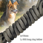 BTINESFUL Dog Tie Out Long Tether Rope Dog Lead for Yard 8/12/20/30/50/75ft | Large Medium Dogs Outdoor Training, Playing, Camping, Backyard Dog Leash (50 Foot, Beige Black)