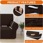 XINEAGE Stretch 4 Seater Slipcover, Non-Slip Pet Couch Cover,Dark Coffee | Washable Furniture Protector, Elastic Bottom, Dogs & Cats Friendly, Scratch-resistant, Fast Setup, High Elasticity