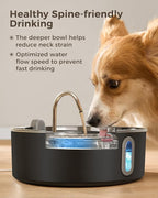 Smartoo 7L/236oz Stainless Steel Dog Water Fountain for Large Dogs (Black)