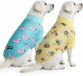 Spark Paws Sunblock Dog T-Shirt, SPF30 Protection, Lightweight Breathable Quick Dry for Dogs with Sensitive Skin - Bees & Flamingo (Set of 2) - Size 2XL