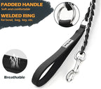 S-ETOVUS-Chain Dog Leash, Bite-Proof Metal Leash, with Padded Handle | Three Sizes 7.25FT/5.2FT/4FT, Woven From Nylon Rope And Chain, Durable And Bite-Resistant, Comfortable With Padded Handles