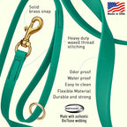 Viper Biothane K9 Working Dog Leash Waterproof Lead for Tracking Training Schutzhund Odor-Proof Long Line with Solid Brass Snap for Puppy Medium and Large Dogs 4ft, Teal