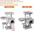 Cute Cat Tree Kitten Cat Tower Condo Furniture Scratching Posts Hammock G | FISH&NAP For Indoor with Jump Platform Activity Center Grey