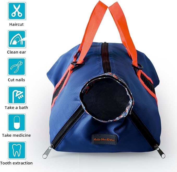 Cinf Cat Restraint Grooming Bag, Anti-Scratch Tool for Nail Trimming | Safe grooming restraint bag controls cat movement for bathing, nail trimming, injections and veterinary examinations