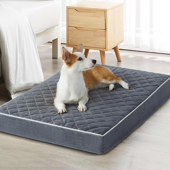 WNPETHOME Orthopedic XL Dog Beds Large Sized Dog, Waterproof Extra Large Dogs Bed with Removable Washable Cover, Multi-Needle Quilting Dogs Crate Bed