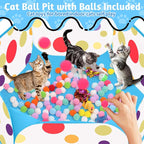Cat Ball Pit for Cats, Include 226 Pcs Interactive Cat Toy for Indoor Kittens, Cat Enrichment Toys for Bored Indoor Cats Self Play Kitty Toys Bundle Pack Entertainment(Blue)