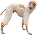 D Doggy Star Italian Greyhound Sweater Turtleneck Outfit Warm Fleece Onesie Clothes Whippet for Dog Coat (3XL,Mustard Pkt)
