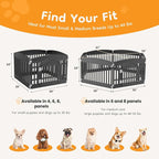 NEWBULIG Dog Playpen 4-Panel, 24IN Puppy Playpen, Stable Dog Play Pen Indoors/Outdoor with Secure Locking Door, Plastic Pet Fence for Small & Medium Dogs