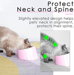 SuperDesign Mess Free 15° Slanted Bowl for Dogs and Cats, Tilted Angle Bulldog Bowl Dog Feeder, Non-Skid & Non-Spill, Easier to Reach Food L/2 Cup Pink