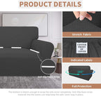 Easy-Going 100% Waterproof Couch Cover, 3 Cushion Oversized Sofa Cover | Leakproof Sofa Slipcover, Stretch Jacquard Furniture Protector Against Stain Spill from Kids, Pets, Dog, Dark Gray