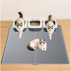 Cat Litter Box Mat, 47" x 35" Extra Large Silicone Cat Litter Mat | Waterproof & Washable Kitty Litter Catcher Matt, Soft on Paws Non-Slip Easy to Clean Reduces Litter Tracking for Indoor Cats