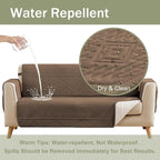 Boho Quilted Sofa Slipcovers with Pockets, Anti-Slip Aztec Couch Covers for 3 Cushion Sofa, Couch Cover for Dogs Cats Water-Repellent Machine Washable (Large Sofa 68", Raw Umber)