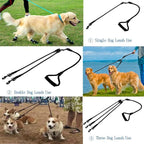 3 in 1 Durable Nylon Dog Leash with Padded Handle, 360° Swivel No Tangle Climbing Rope Removable Pet Traction Rope, Lead for Medium Large Dogs Black