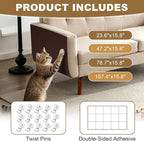 78.7"x15.8" Cat Scratching Mat Self Adhesive Furniture Protector Trim Fit | Stop Cat Scratching Furniture With Thick Felt Protector, Strong Adhesive, Easy Trim, Protects Couch Sofa Wall Instantly