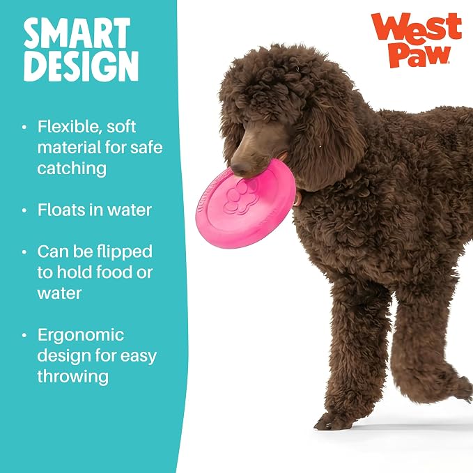 WEST PAW Zogoflex Zisc Dog Flying Disc, High Flying Aerodynamic Disc for Dogs Puppy – Lightweight, Floatable Disc for Fetch, Tug of War, Catch, Play – Doubles as Food/Water Bowl, Large 8.5", Teal