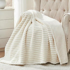 Waterproof Calming Dog Blanket for Large Dogs, Noiseless Soft Plush Pet Blanket for Bed, 500GSM Thick Faux Fur Pet Throw, Cozy Couch Furniture Protection Washable, Cream, 60x80IN