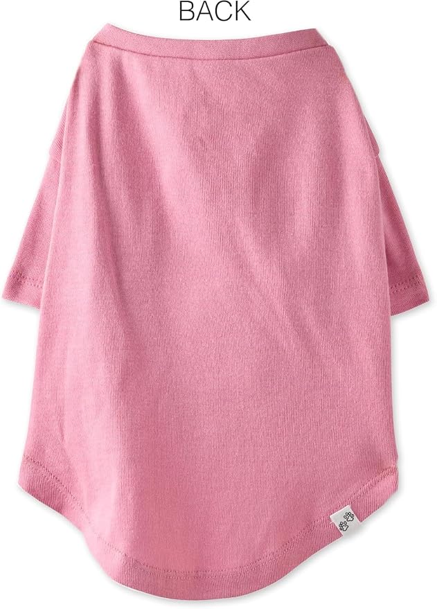 Pet Passion Toby II - The Perfect Tee, 8 Pack Short Sleeve Pet T-Shirt 100% Organic Cotton Tees Clothes for Small, Medium, Large Dogs, Rainbow Pink, X-Large