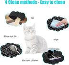 Cat Litter Mat 26"x46.5", Double Layer Waterproof Litterbox Mat, Black | Non-slip backing, washable for easy cleanup, traps stray litter with waterproof honeycomb large grid that is urine-proof.