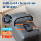 DUMOS Dog Hair Dryer for Pet Grooming, Low Noise, 6.5 FT Cord | Dog Blow Dryer with Adjustable Wind Speed & Heater Temperature, Cool-Warm-Hot Cycle Mode, 4 Nozzles, Grey