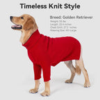 cyeollo Red Dog Sweater Long Sleeve Knitted Turtleneck Pullover Clothes | Ultra Soft Warm Knit, Full Coverage, 4-Way Stretch for Easy Movement, Easy On & Off, Winter Daily Wear for Small Dogs