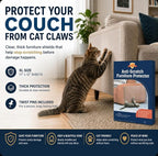 Cat Scratch Furniture Protector - 12 Pack XL | 17" x 12" Sheets, Sofa Guard, Claw-Deterrent Pet Coverage, Self-Adhesive with 50 Twist Pins, Cuttable to Fit