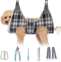 BEAUTYZOO Dog Grooming Hammock for Small Dogs/Cats, Nail Trim Restraint, XS | Dog Hanging Harness for Nail Trim, Adjustable Hook & Loop, Soft Neck Support/Dual Safety Straps for Stress-Free Grooming