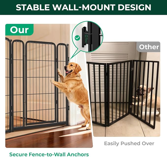 FXW Dog Gate, Extra Wide Adjustable for Openings Up to 55", 40" H | Flexible Space Control, Easy Walk-Through Access, 1 Panel + 1 Gate, For Medium & Large Dogs, Garage Use
