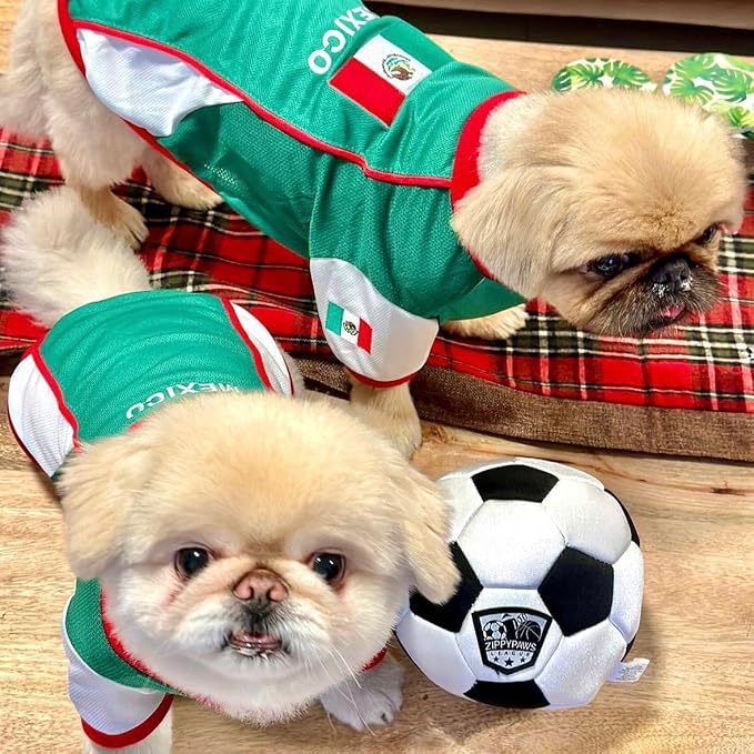 Parisian Pet Dog Mexico Jersey - Breathable Mesh Puppy Football Jersey - Lightweight Stretch Sporty Dog Mexican outfit - Summer Shirts for Medium Dogs - Soccer Jersey for Dogs - Sportswear Pet Clothes