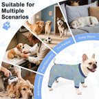 Bienbee Dog Pajamas, 4 Pack Adjustable Onesies for Small to Large Dogs L | Dog Shedding Suit with Soft Fabric, Breathable & Stretchy, and Adjustable Back Length for Sleeping Lounging and Daily Use