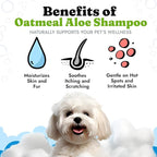 Oatmeal Shampoo for Dogs - Helps Dry Coats & Itchy Sensitive Skin, 16 oz | Aloe Vera, Chamomile, Jojoba Oil, Vitamin E, No Parabens or Artificial Dyes