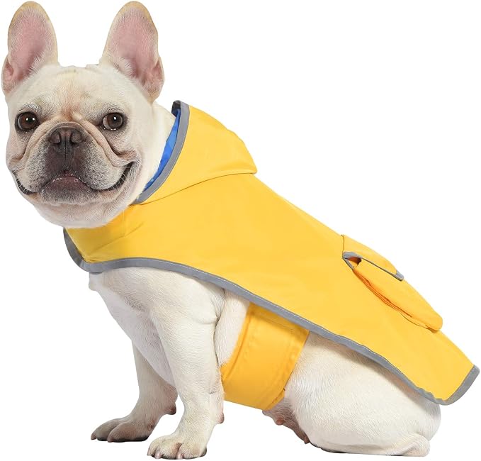 HDE Reversible Hooded Dog Raincoat Slicker Poncho for Small Medium Large Dogs - Ducks Yellow - S - Polyester