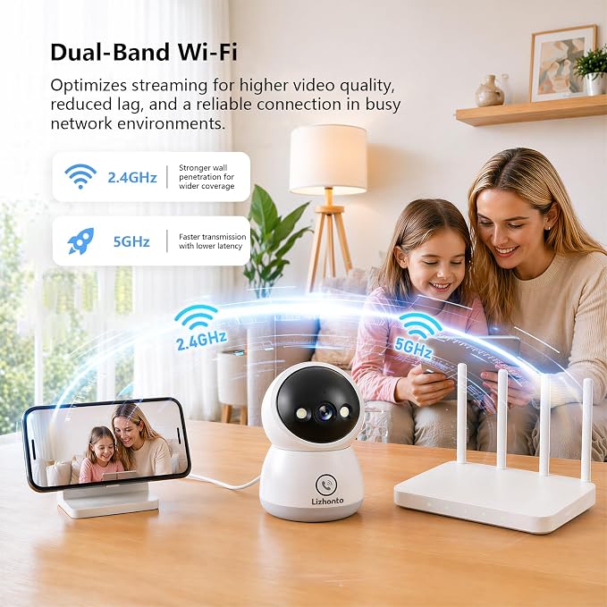 3MP WiFi Indoor Pet Security Camera | 360° Pan Tilt, 16GB Local Storage, Plug-In Wired Power | Color Night Vision, Motion Detection for Baby, Pets, Home