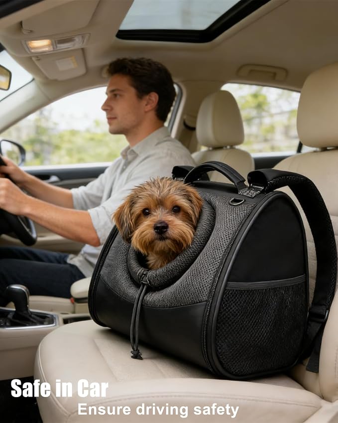 Small Dog Cat Chest Carrier Backpack,Adjustable Ventilated Front Facing Backpack Carrier for Small Dogs Cats Puppy,Airline Approved Lightweight Doggy Backpack for Travel Hiking Outdoor