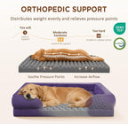 Comfort Expression Orthopedic Dog Beds for Large Sized Dog with Bolster | Waterproof Dog Couch Bed with Washable Cover & Non-Slip Bottom, Supportive Egg Crate Foam Large Pet Bed, 36x27 Inch