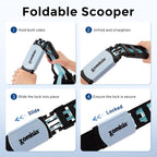 ZOMISIA 26" Pooper Scooper with Waste Bags - Poop Scooper for Large Dogs with Long Handle High Strength Material and Durable Spring for Yard, 30 Count Poop Bags