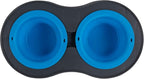 Dexas Pets Double Elevated Pet Feeder, Pro Blue, Small/1 Cup Capacity Bowls (PW1004322194)
