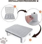 Cat Step Ramp Adjustable Litter Box Step with Filter Function, Black | Elevated Double Layer Litter Box Ramp for Kitten & Old Cats, Easy Cleaning Litter Box Step Stool for Automatic Cat Litter Box