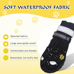 Dog Shoes for Large Dogs, 360°Anti Slip Medium Dog Boots & Paw Protectors Winter Snowy, Waterproof 4Pcs Dog Booties with Reflective Strips (Size 1: 1.57''x2.09''(W*L), Black)