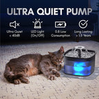 Veken Innovation Award Winner 95oz/2.8L Cat Water Fountain | Automatic Pet Fountain Dog Water Dispenser with Replacement Filters & Silicone Mat for Cats, Dogs (Space Black, Plastic)
