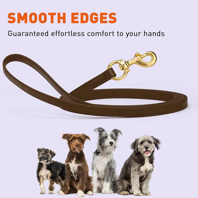 Viper Biothane K9 Working Dog Leash Waterproof Lead for Tracking Training Schutzhund Odor-Proof Long Line with Solid Brass Snap for Puppy Medium and Large Dogs, 15ft Dark Chocolate Brown